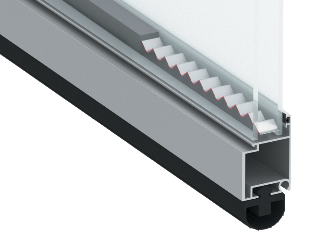 To'liq muhrlanishni ta'minlaydigan noyob spacer profiliga asoslangan ikki oynali panoramali panellarni ishlab chiqarish uchun yangi tizim.